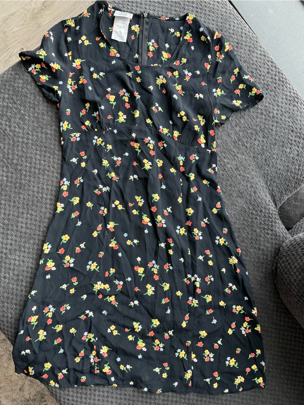 Black Floral Mini Dress